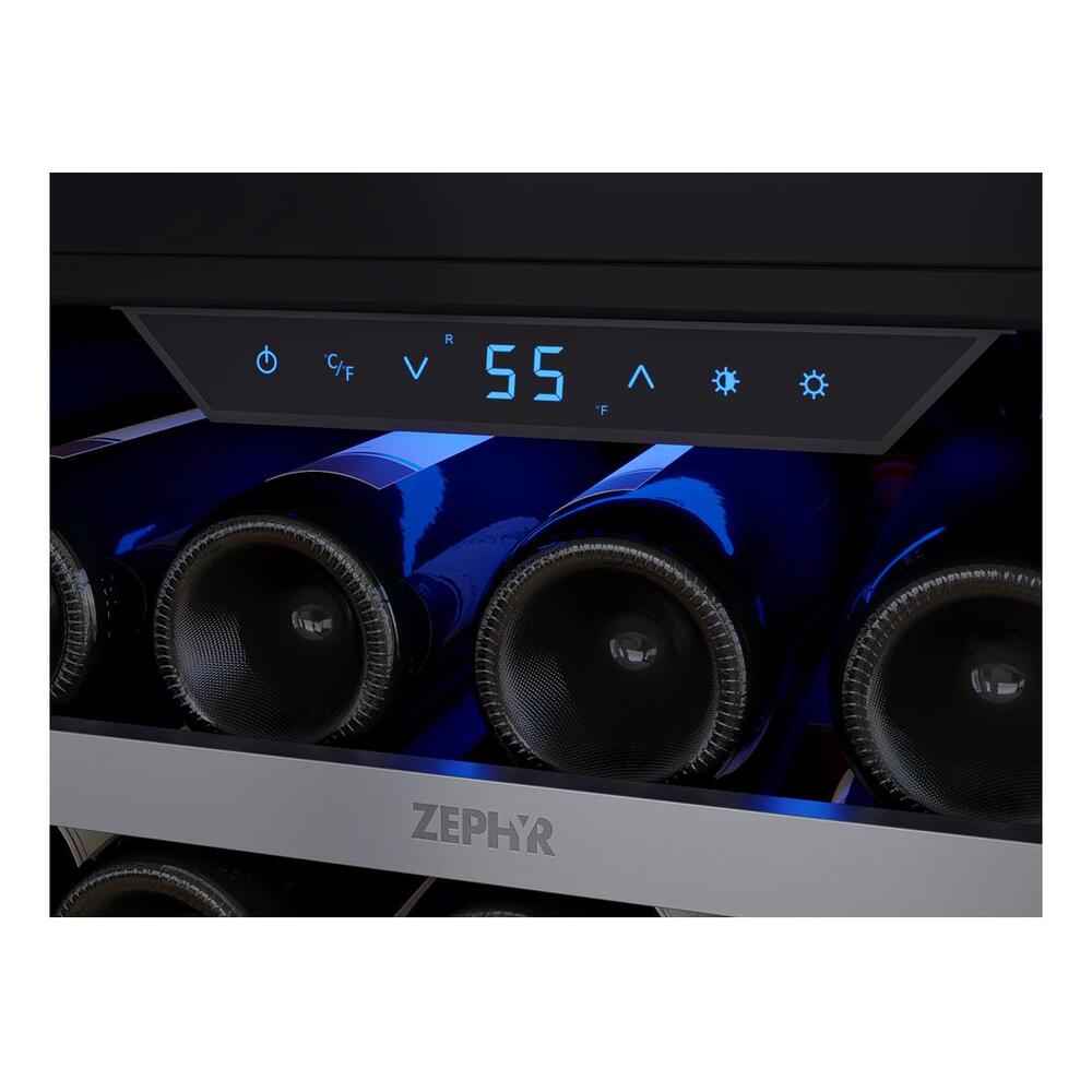 Zephyr PRW24F01CG 24" Presrv™ UnderCounter Compact / Built-in / Freestanding Single Zone Full-Size Wine Cooler with 14.9 cu. ft. Capacity, PreciseTemp™, Active Cooling Technology, 3-Color Electronic Touch Controls, in Stainless Steel