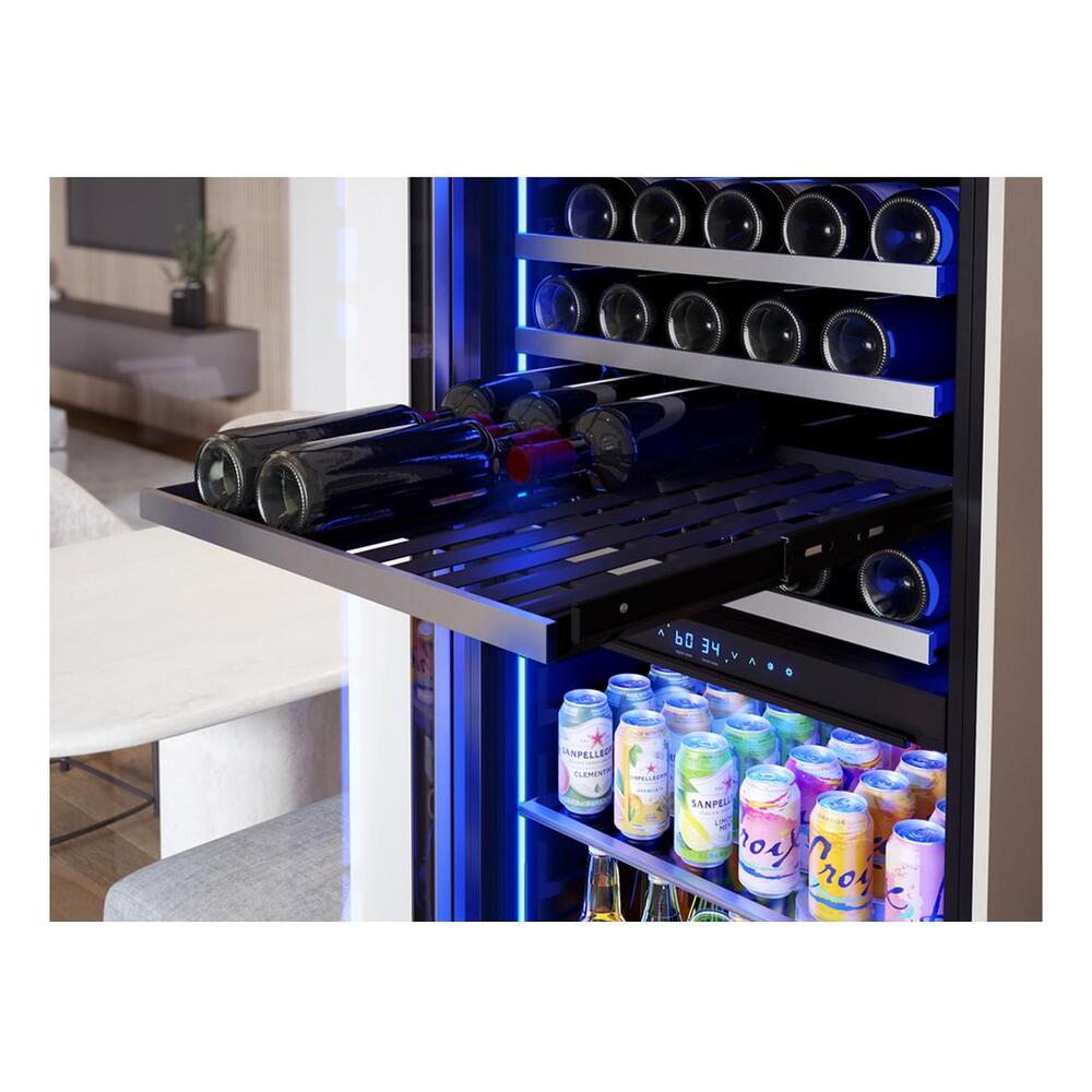 Zephyr PRWB24F02BG 24" Presrv™ UnderCounter Compact / Built-in / Freestanding Dual Zone Full-Size Wine Cooler and Beverage Center with 14.5 cu. ft. Capacity, PreciseTemp™, Active Cooling Technology, 3-Color Electronic Touch Controls, in Stainless Steel