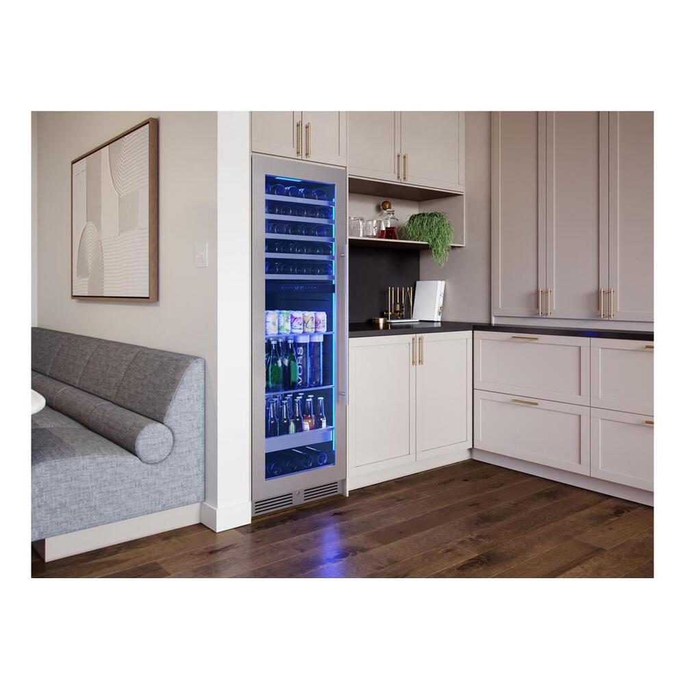 Zephyr PRWB24F02BG 24" Presrv™ UnderCounter Compact / Built-in / Freestanding Dual Zone Full-Size Wine Cooler and Beverage Center with 14.5 cu. ft. Capacity, PreciseTemp™, Active Cooling Technology, 3-Color Electronic Touch Controls, in Stainless Steel
