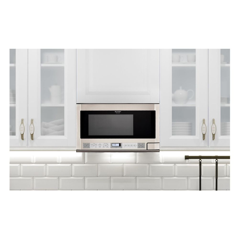 Sharp R121TY 24 inch Over the Counter Microwave with 1.5 cu. ft. Capacity, 1100-Watt, Turntable, 11 Sensor Cook Options, and 11 Cooking Power Levels