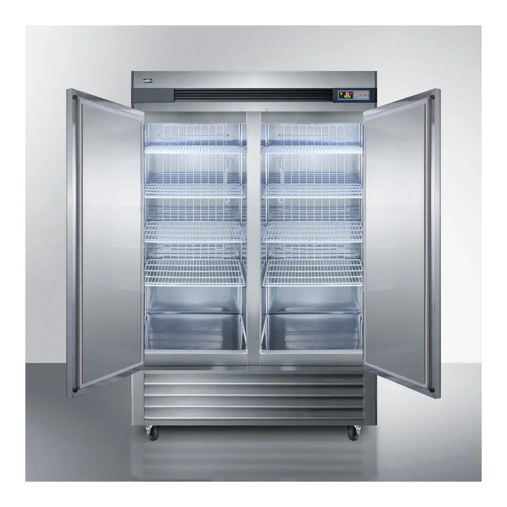 Summit SCRR492 56 inch Commercial Reach-In Refrigerator with 49 Cu. Ft. Capacity, Factory Installed Lock, Self-Closing Doors, Open Door Alarm, Temperature Alarm, in Stainless Steel