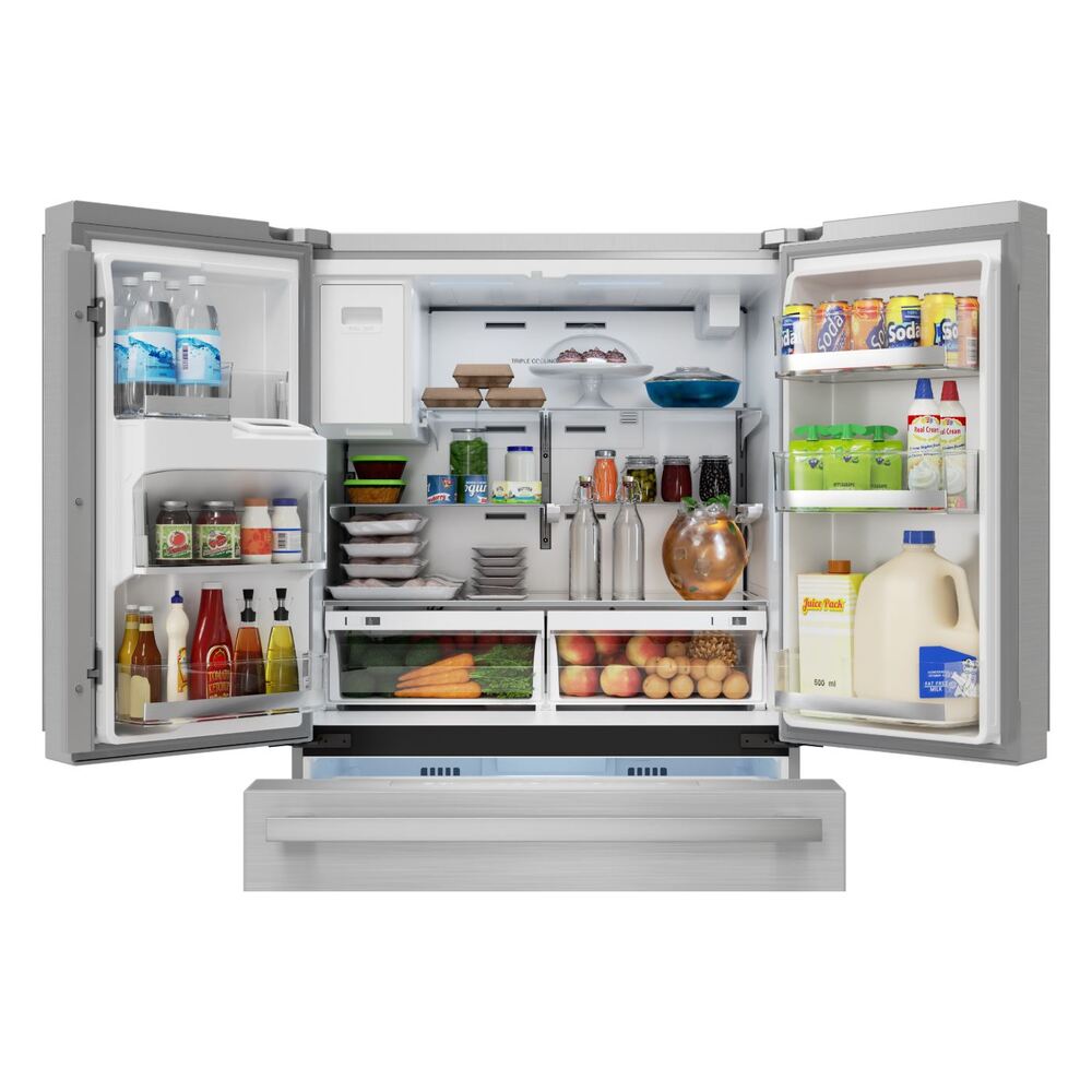 SHARP SJG2254FS 36 inch 4 Door Counter Depth French Door Refrigerator with 22 cu. ft. Total Capacity, Ice Maker, External Dispenser, Energy Star, ADA Compliant in Stainless Steel