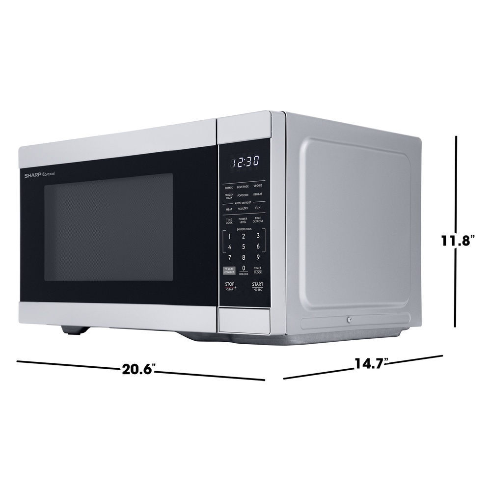 Sharp SMC1162KS 21 inch Countertop Microwave with 1.1 cu. ft. Capacity, Orville Redenbacher’s Certified, 1000 Watts Cooking Power, LED Interior Lighting and Carousel Turntable in Stainless Steel