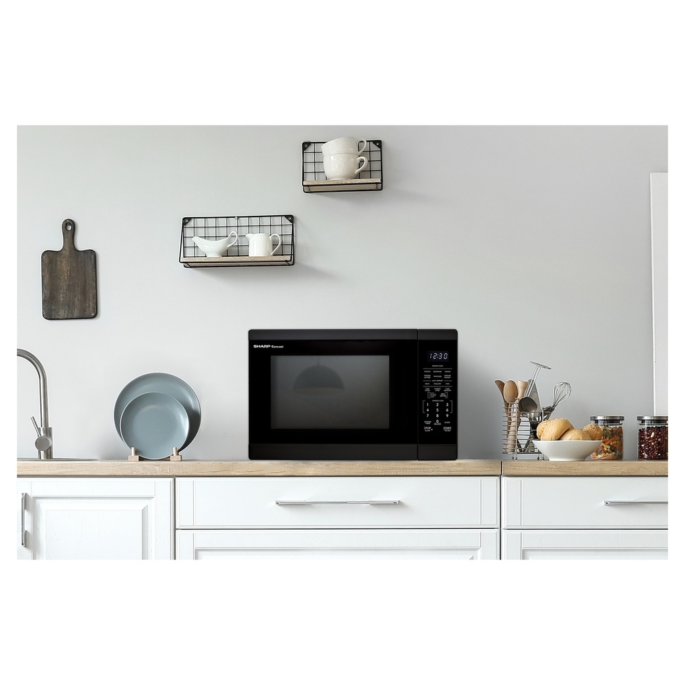 Sharp SMC1461K 21 inch Countertop Microwave with 1.4 cu. ft. Capacity, 1100 Watts Cooking Power, Sensor Cooking and Carousel Turntable