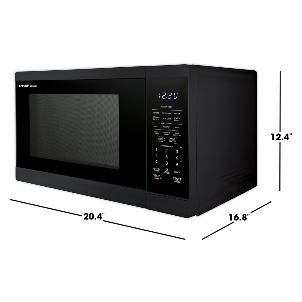Sharp SMC1461K 21 inch Countertop Microwave with 1.4 cu. ft. Capacity, 1100 Watts Cooking Power, Sensor Cooking and Carousel Turntable