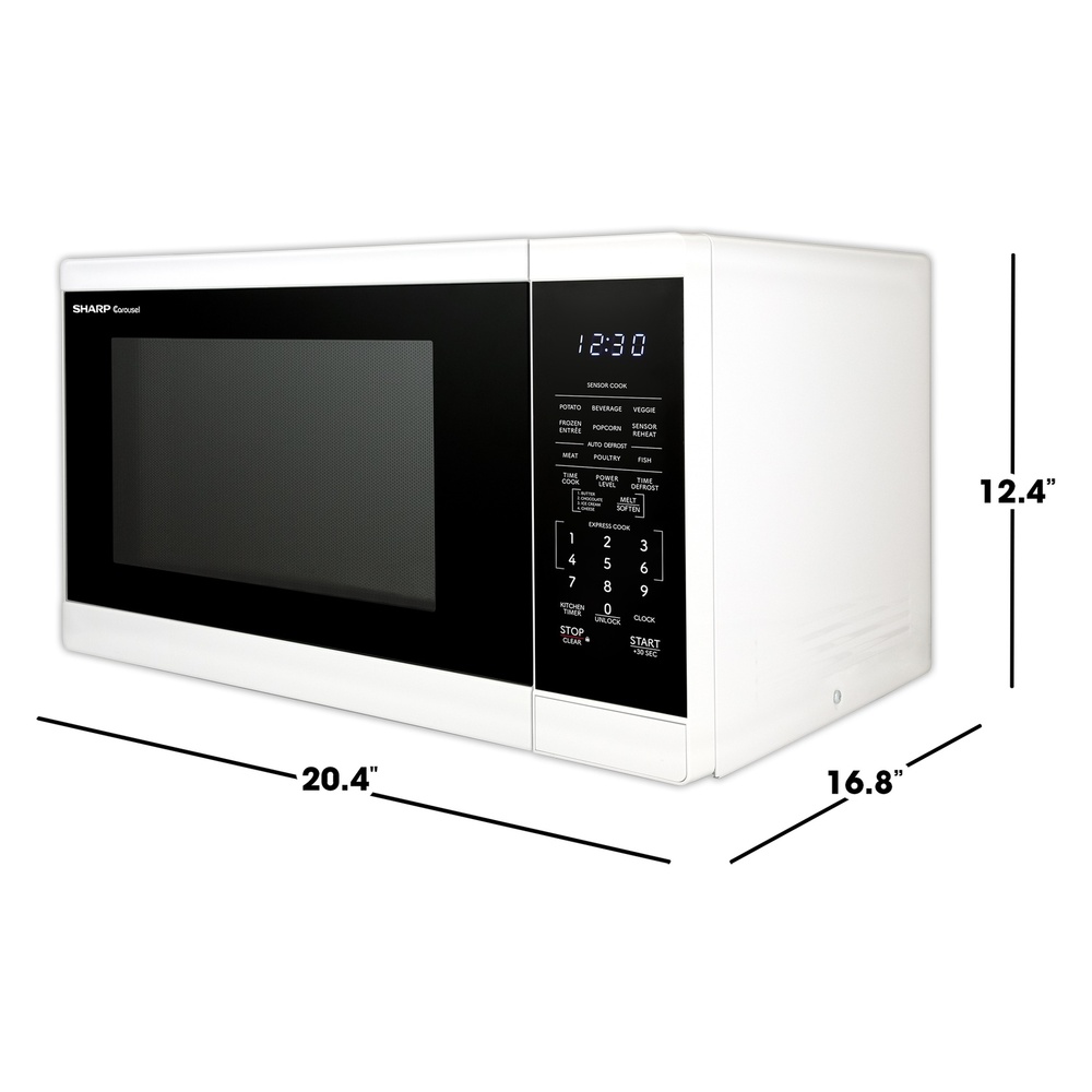 Sharp SMC1461K 21 inch Countertop Microwave with 1.4 cu. ft. Capacity, 1100 Watts Cooking Power, Sensor Cooking and Carousel Turntable