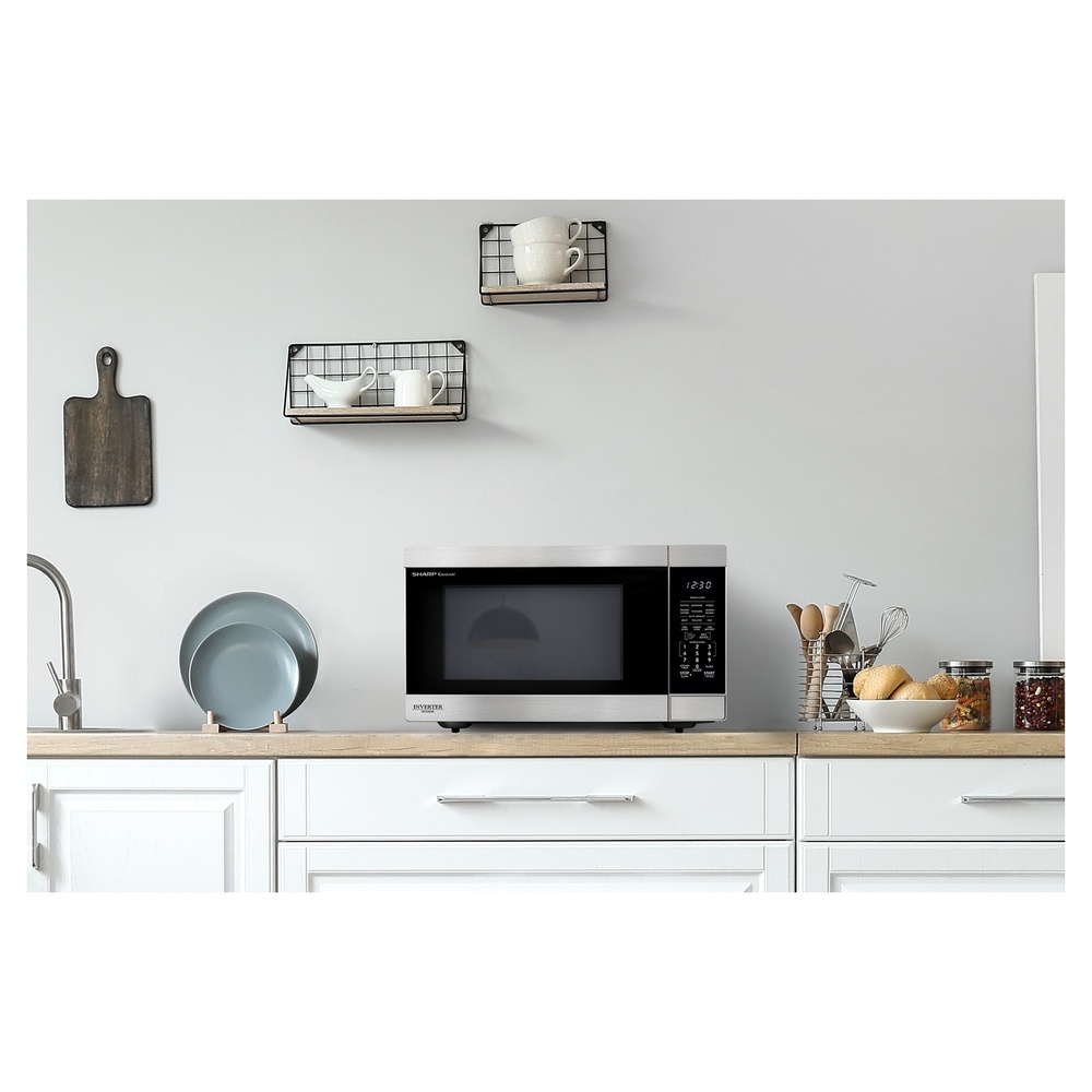 Sharp SMC2266KS 25 inch Countertop Microwave with 2.2 cu. ft. Capacity, 1200 Watts Cooking Power, Inverter Technology, Sensor Cook and Carousel Turntable in Stainless Steel
