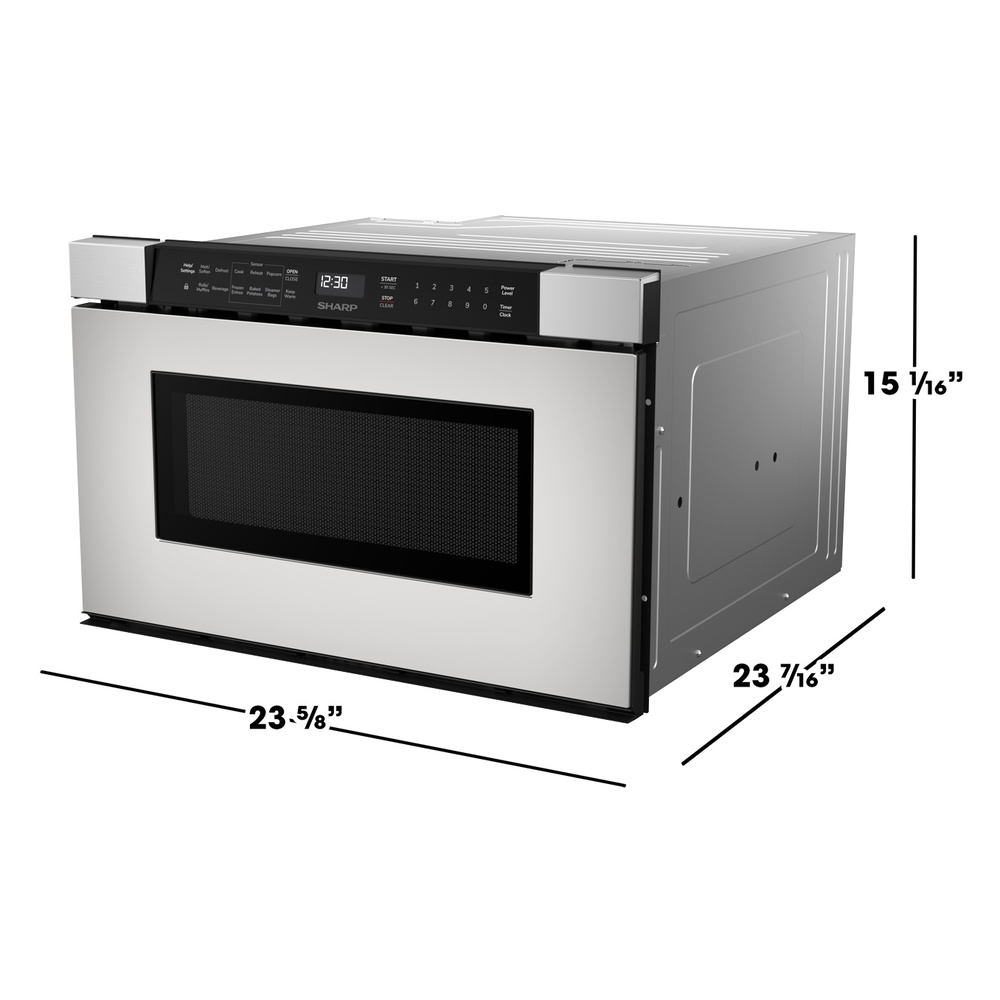 Sharp SMD2440JS 24 inch Microwave Drawer with 1.2 cu. ft. Capacity, 950 Watts Cooking Power, Sensor Cook and Easy Touch Automatic Drawer, in Stainless Steel