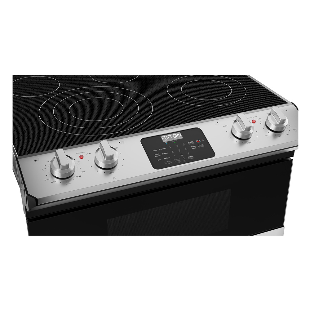 Sharp STR3065HS 30 inch Smart Rangetop with 4 Cooking Zones, Microwave Drawer Oven, Triple and Double Heater, Warming Zone, Sensor Cook, and Metal Rotary Knobs and Glass Touch Panel in Stainless Steel