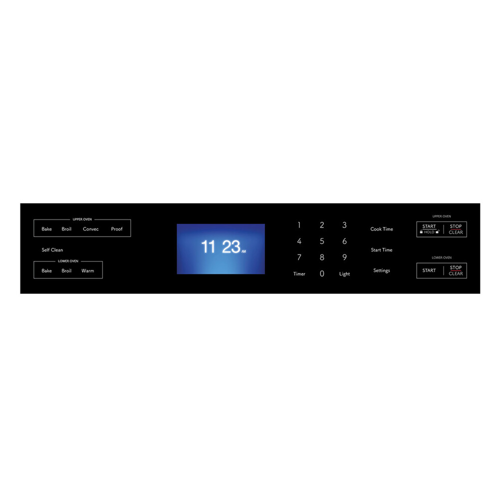 Sharp SWB3062GS 30 inch Double Electric Wall Oven with 10 cu. ft. True European Convection Ovens, Self Clean, 8-Pass Upper Element, Touch Glass Controls and Glide Rack in Stainless Steel