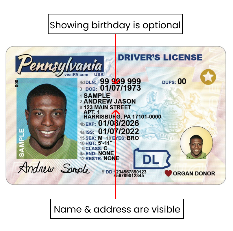 Verifying Orders 3 Sample Drivers License