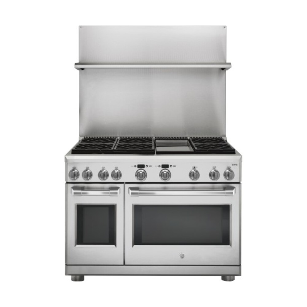 GE UXADJB48PSS 48 inch Professional 30-36 inch Adjustable Height Backsplash with Shelf