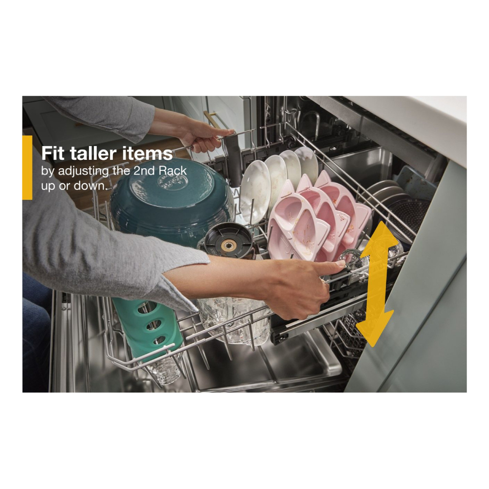 Whirlpool WDT750SAK 24" Built-In Dishwasher with 3rd Rack, Adjustable 2nd rack, Leak Detection System, Cycle Status Indicator