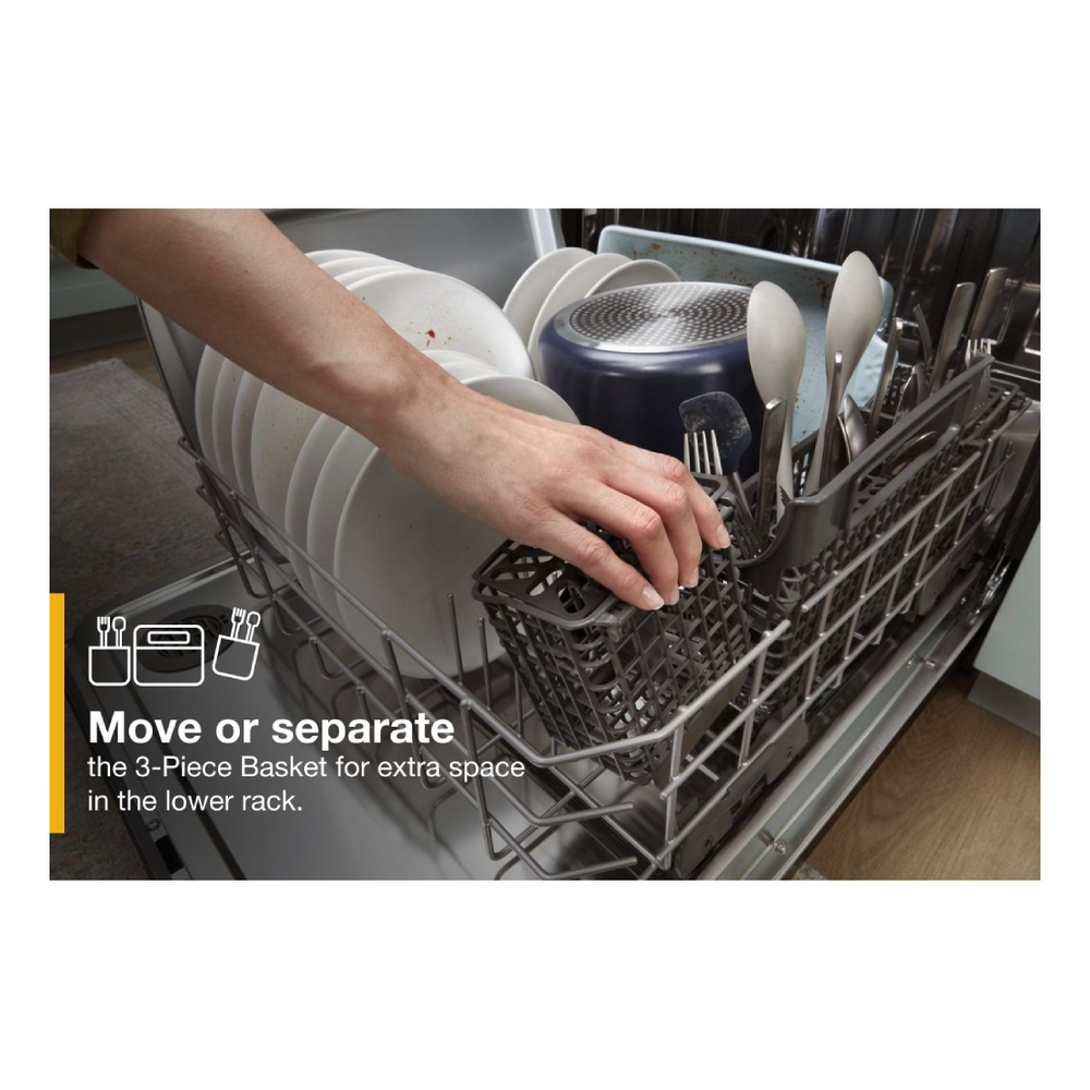 Whirlpool WDT750SAK 24" Built-In Dishwasher with 3rd Rack, Adjustable 2nd rack, Leak Detection System, Cycle Status Indicator