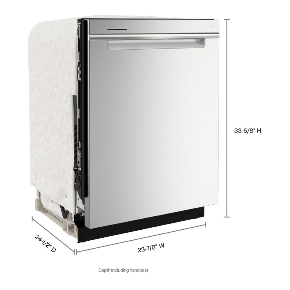 Whirlpool WDTA50SAK 24" Built-In Dishwasher with 3rd Rack, Adjustable 2nd rack, Leak Detection System, Cycle Status Indicator