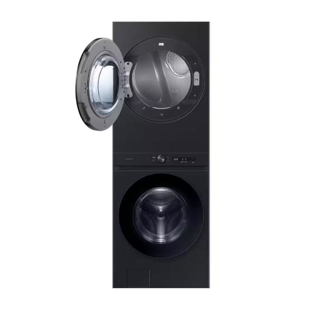 Samsung WH46DBH500GV 27 inch Bespoke Smart AI Laundry Hub with 4.6 cu. ft. Washer Capacity, 7.6 cu. ft. Gas Dryer Capacity, AI OptiWash and AI Optimal Dry in Brushed Black