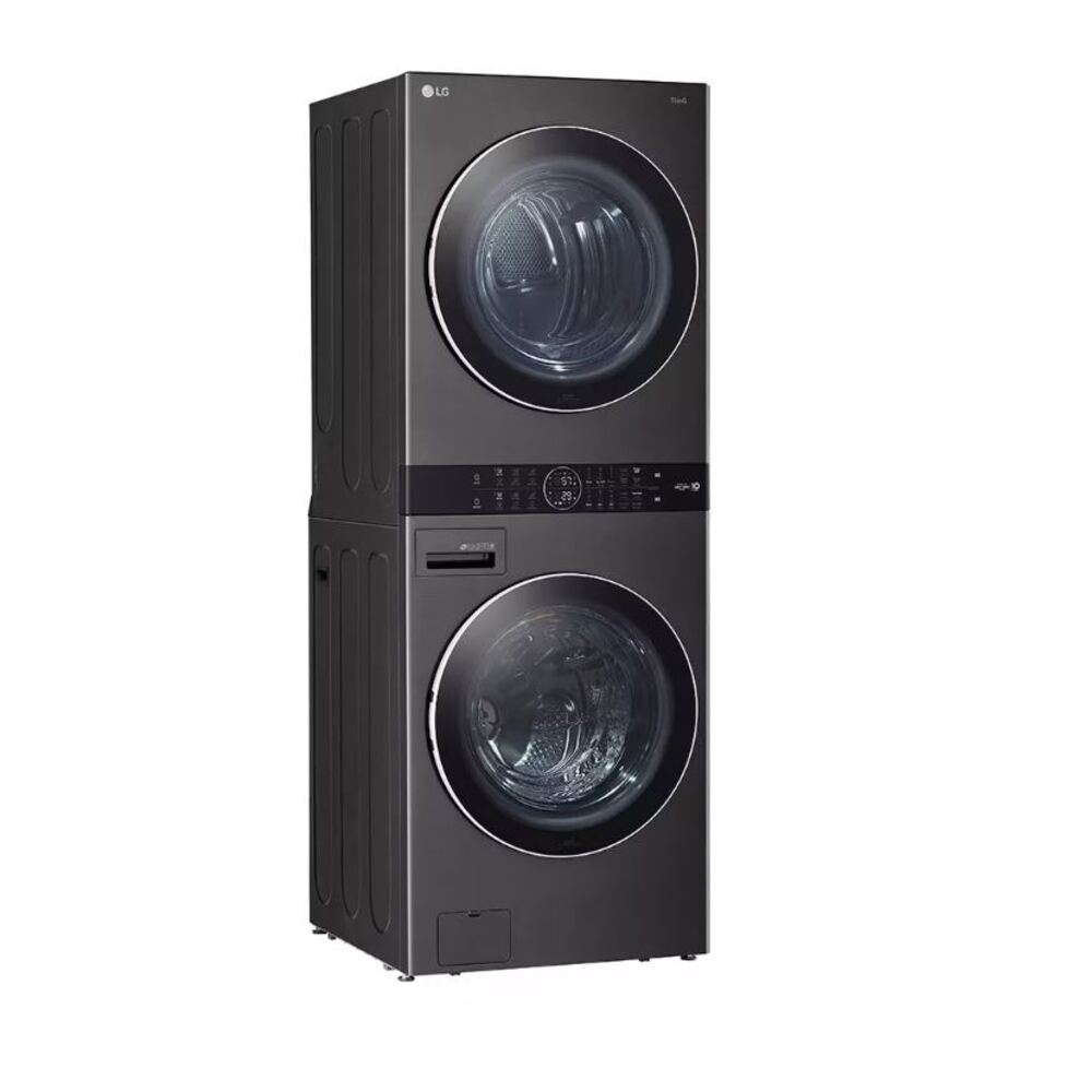 LG WKEX200H 27 inch WashTower with 4.5 cu. ft. Washer, 7.4 cu. ft. Dryer, TurboWash 360, Allergiene Wash Cycle, TurboSteam, ThinQ Technology and Center Control
