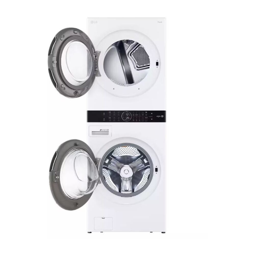 LG WKEX200H 27 inch WashTower with 4.5 cu. ft. Washer, 7.4 cu. ft. Dryer, TurboWash 360, Allergiene Wash Cycle, TurboSteam, ThinQ Technology and Center Control