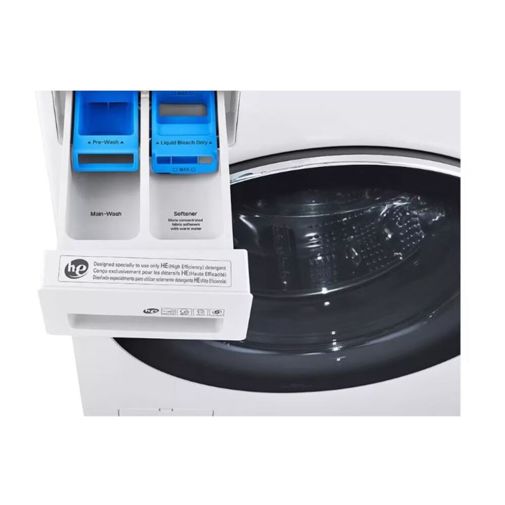LG WKEX200H 27 inch WashTower with 4.5 cu. ft. Washer, 7.4 cu. ft. Dryer, TurboWash 360, Allergiene Wash Cycle, TurboSteam, ThinQ Technology and Center Control