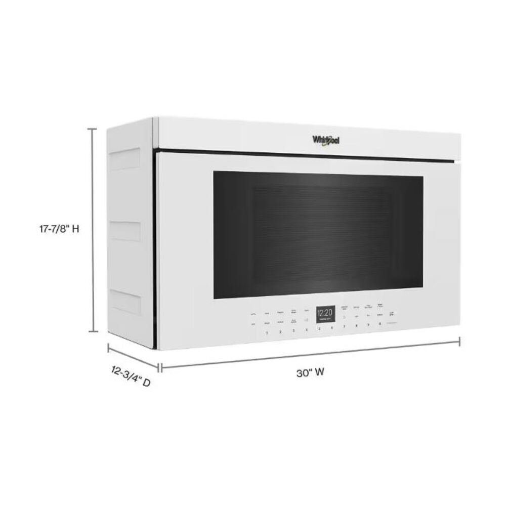 Whirlpool WMMF7330R 30 inch Over-the-Range Microwave with 400 CFM, 1.1 cu. ft. Capacity, 900 Cooking Watts, Tap-to-Open Door, Roast Mode, Air Fry Mode