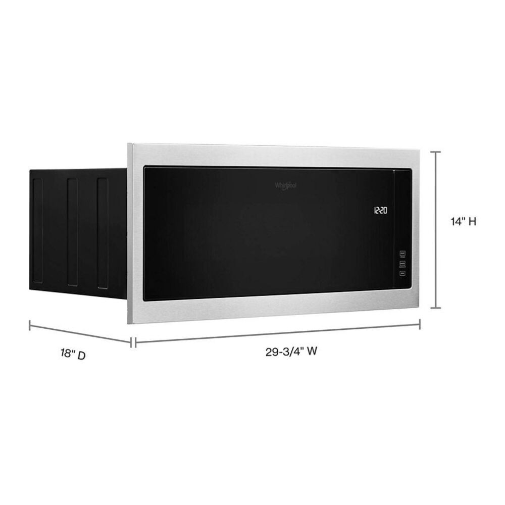 Whirlpool WMT50011KS 30 inch 1.1 cu. ft. Built-In Microwave with Slim Trim Kit in Stainless Steel