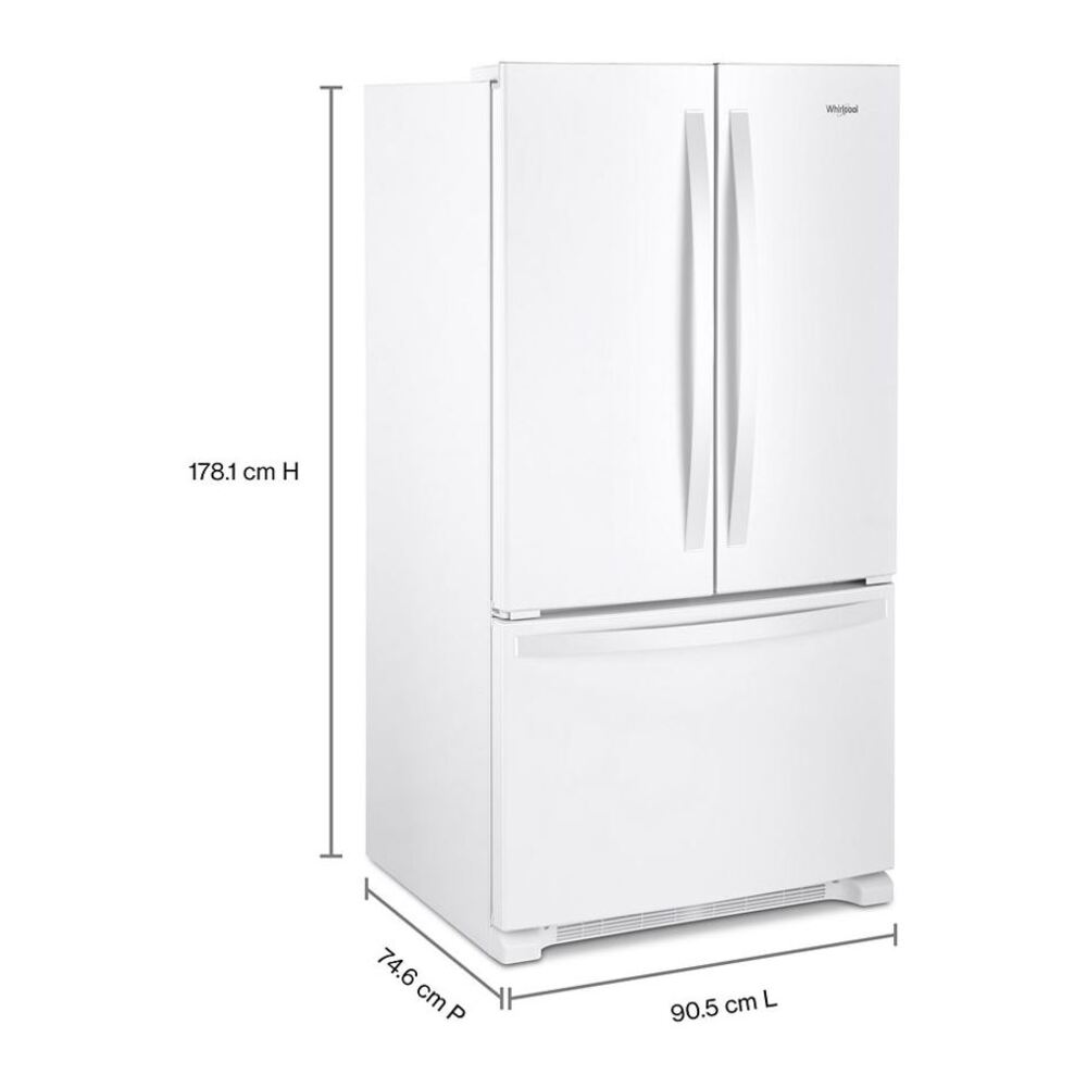 Whirlpool WRFC2036R 36 inch Freestanding French Door Bottom Mount Refrigerator 20 cu. ft. Capacity, Counter Depth, Energy Star