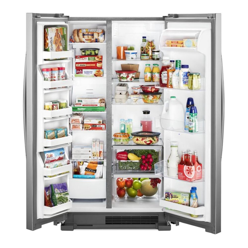 Whirlpool WRS315SNH 36 inch Freestanding Side-by-Side Door Refrigerator with 25 cu. ft. Capacity, Adjustable Gallon Door Bins, Frameless Glass Shelves, Adaptive Defrost