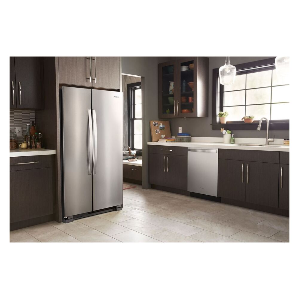 Whirlpool WRS315SNH 36 inch Freestanding Side-by-Side Door Refrigerator with 25 cu. ft. Capacity, Adjustable Gallon Door Bins, Frameless Glass Shelves, Adaptive Defrost