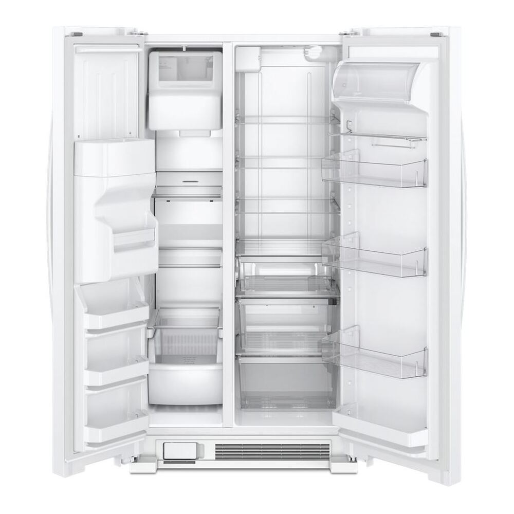 Whirlpool WRS325SDH 36 inch Wide Side by Side Refrigerator with 25 cu. ft. Capacity, Frameless Glass Shelves, Adjustable Gallon Door Bins, Adaptive Defrost
