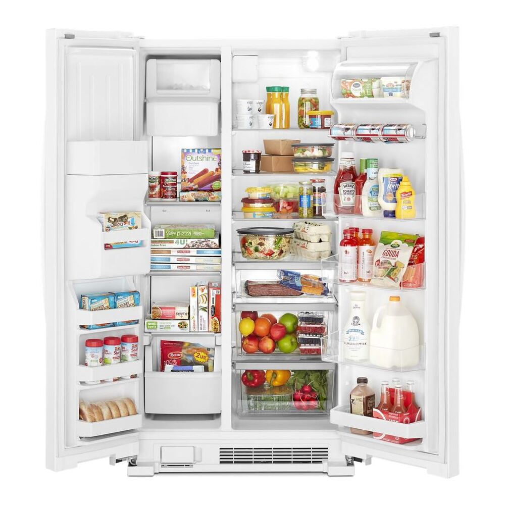 Whirlpool WRS325SDH 36 inch Wide Side by Side Refrigerator with 25 cu. ft. Capacity, Frameless Glass Shelves, Adjustable Gallon Door Bins, Adaptive Defrost
