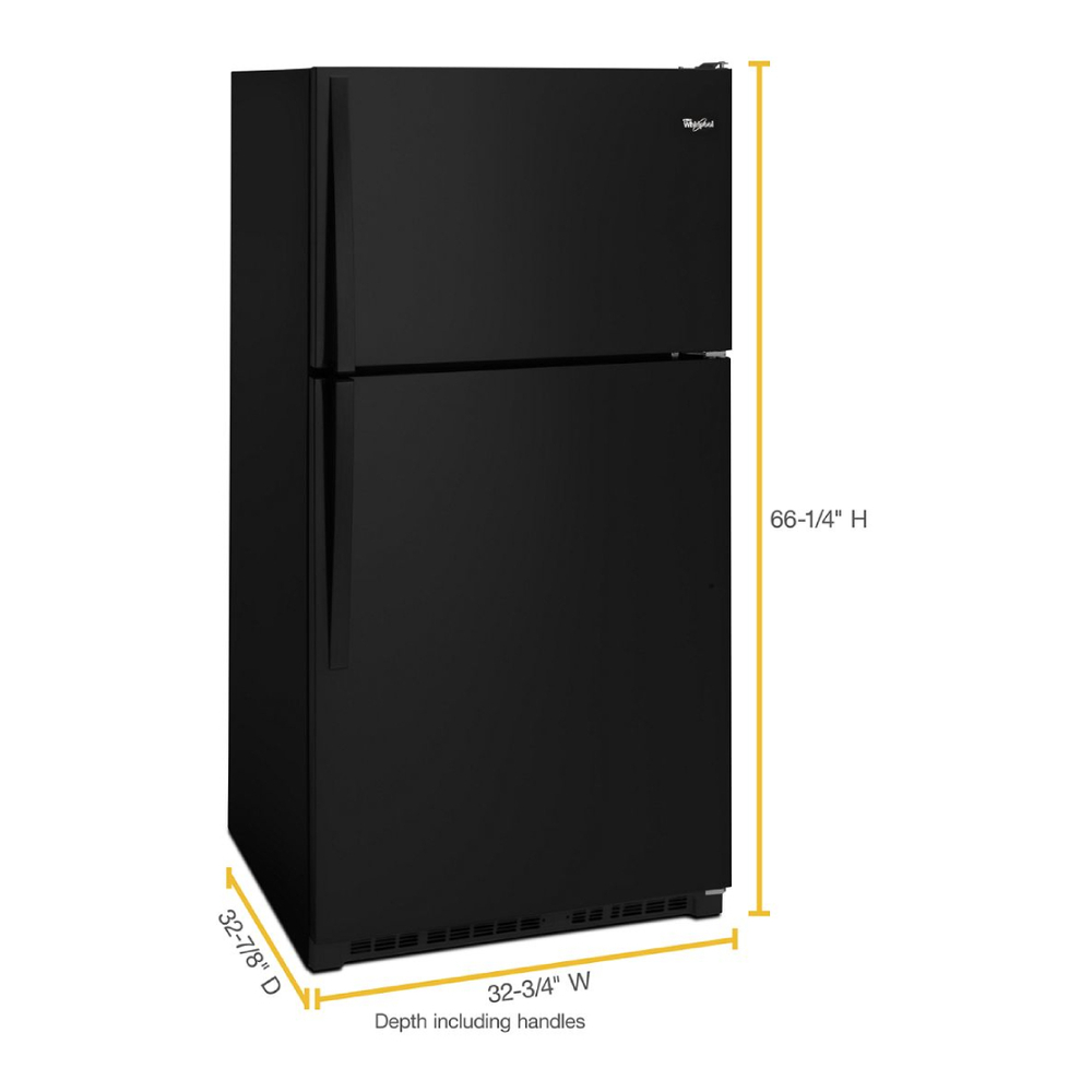 Whirlpool WRT311FZD 33" Top-Freezer Refrigerator with 20 Cu. Ft. Capacity, LED Interior Lighting