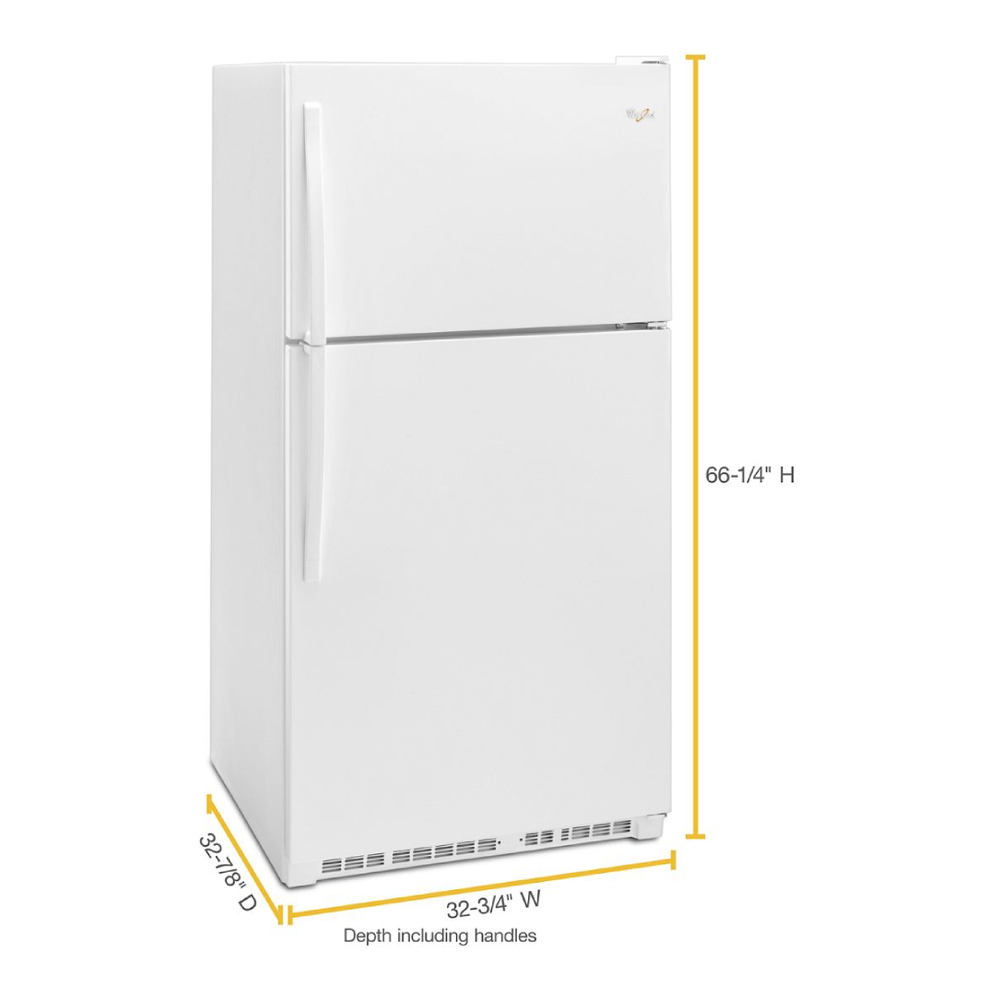 Whirlpool WRT311FZD 33" Top-Freezer Refrigerator with 20 Cu. Ft. Capacity, LED Interior Lighting