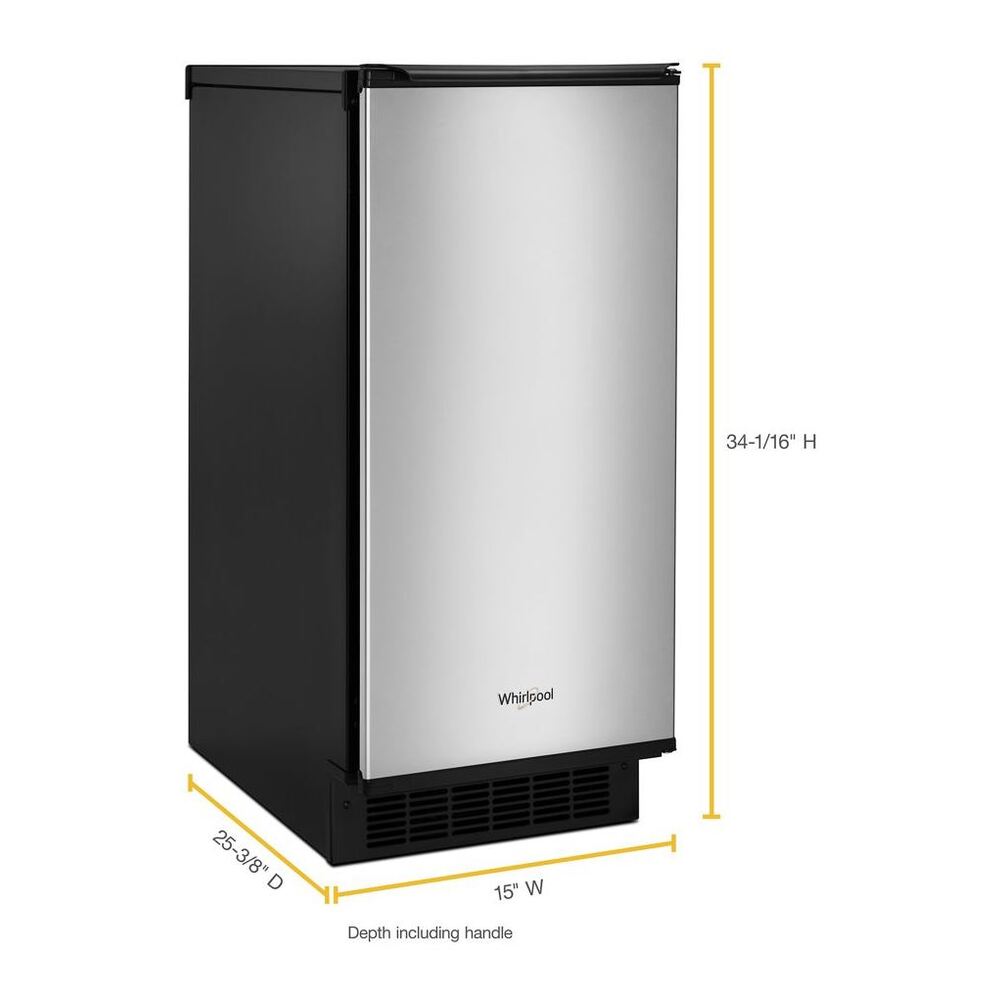 Whirlpool WUI75X15H 15 inch Built-In Ice Maker with 25 lbs. Storage Capacity, Clear Ice, Ice Scoop