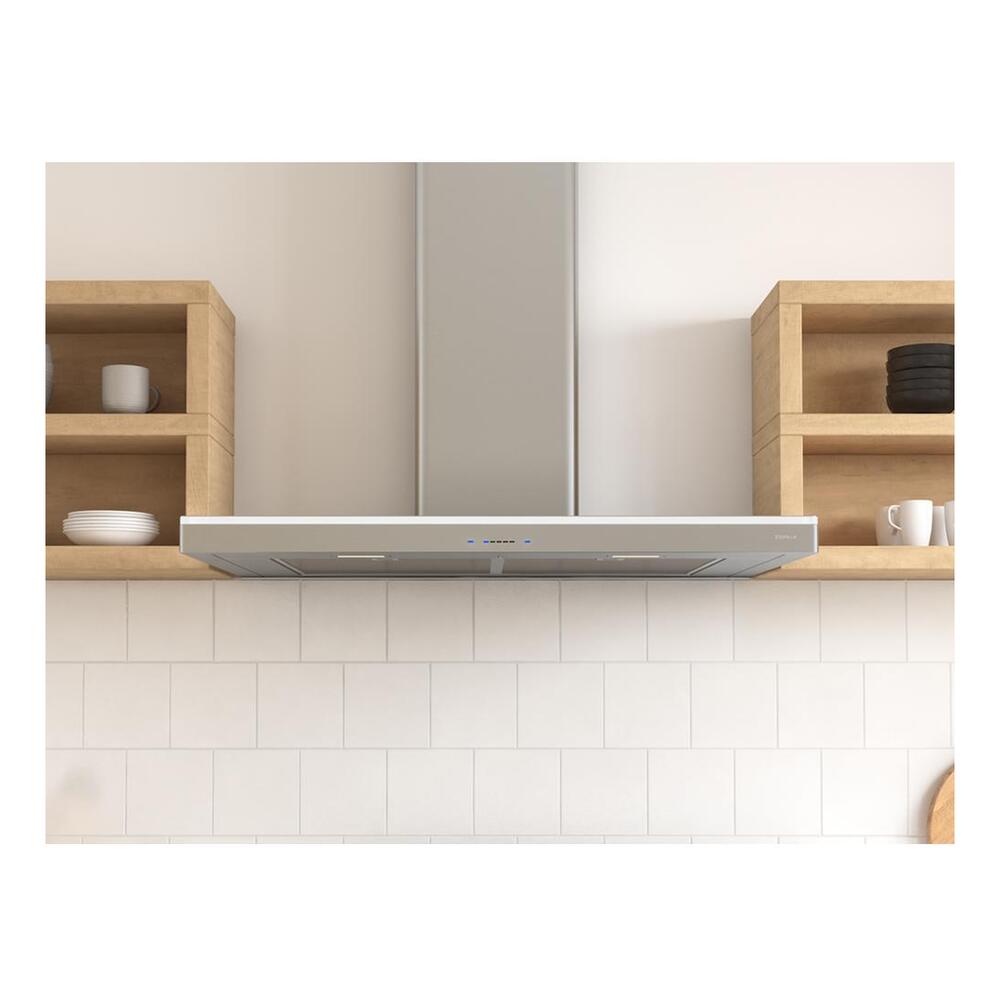 Zephyr ZLUE30CS 30 inch Luce Series Wall Mount Range Hood with 600 CFM, LumiLight LED Lighting, Airflow Control Technology™ (ACT™), ICON Touch® Controls, in Stainless Steel