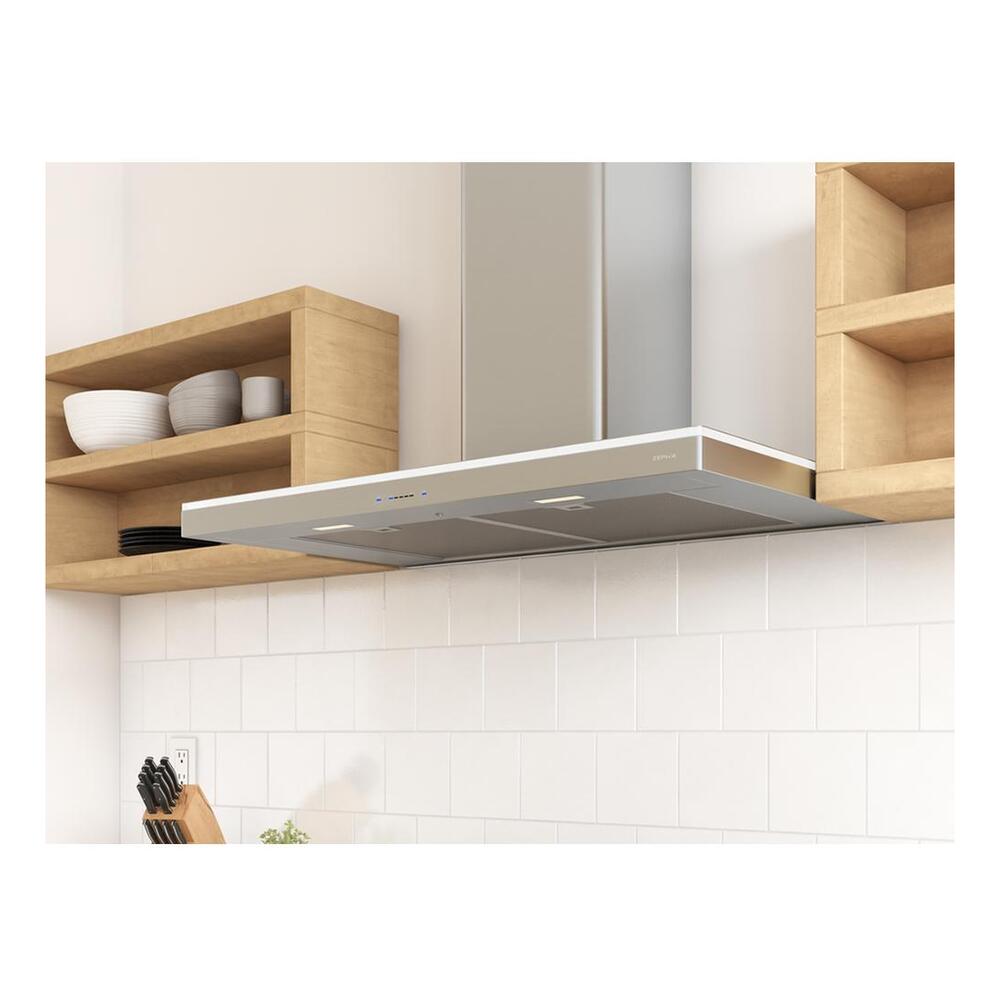 Zephyr ZLUE30CS 30 inch Luce Series Wall Mount Range Hood with 600 CFM, LumiLight LED Lighting, Airflow Control Technology™ (ACT™), ICON Touch® Controls, in Stainless Steel