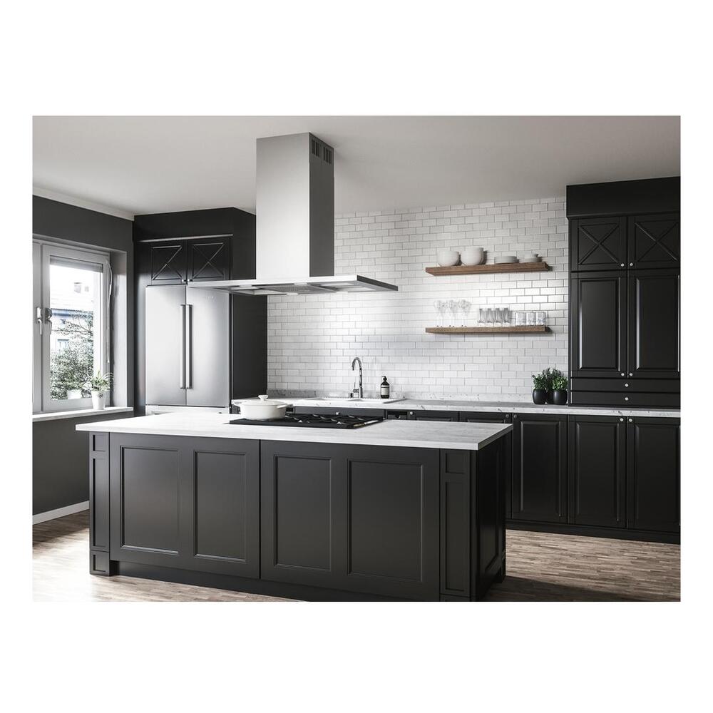 Zephyr ZMDM90BS 36 inch Modena Series Island Range Hood with 600 CFM, LumiLight LED Lighting, Airflow Control Technology™ (ACT™), ICON Touch® Controls, in Stainless Steel