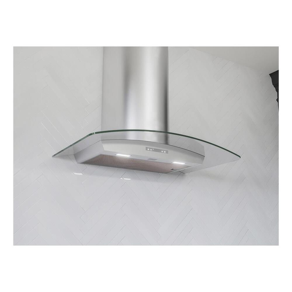 Zephyr ZMIM90C 36 inch Milano Series Wall Mount Range Hood with 700 CFM, LumiLight LED Lighting, Airflow Control Technology™ (ACT™), Aluminum Mesh Filters