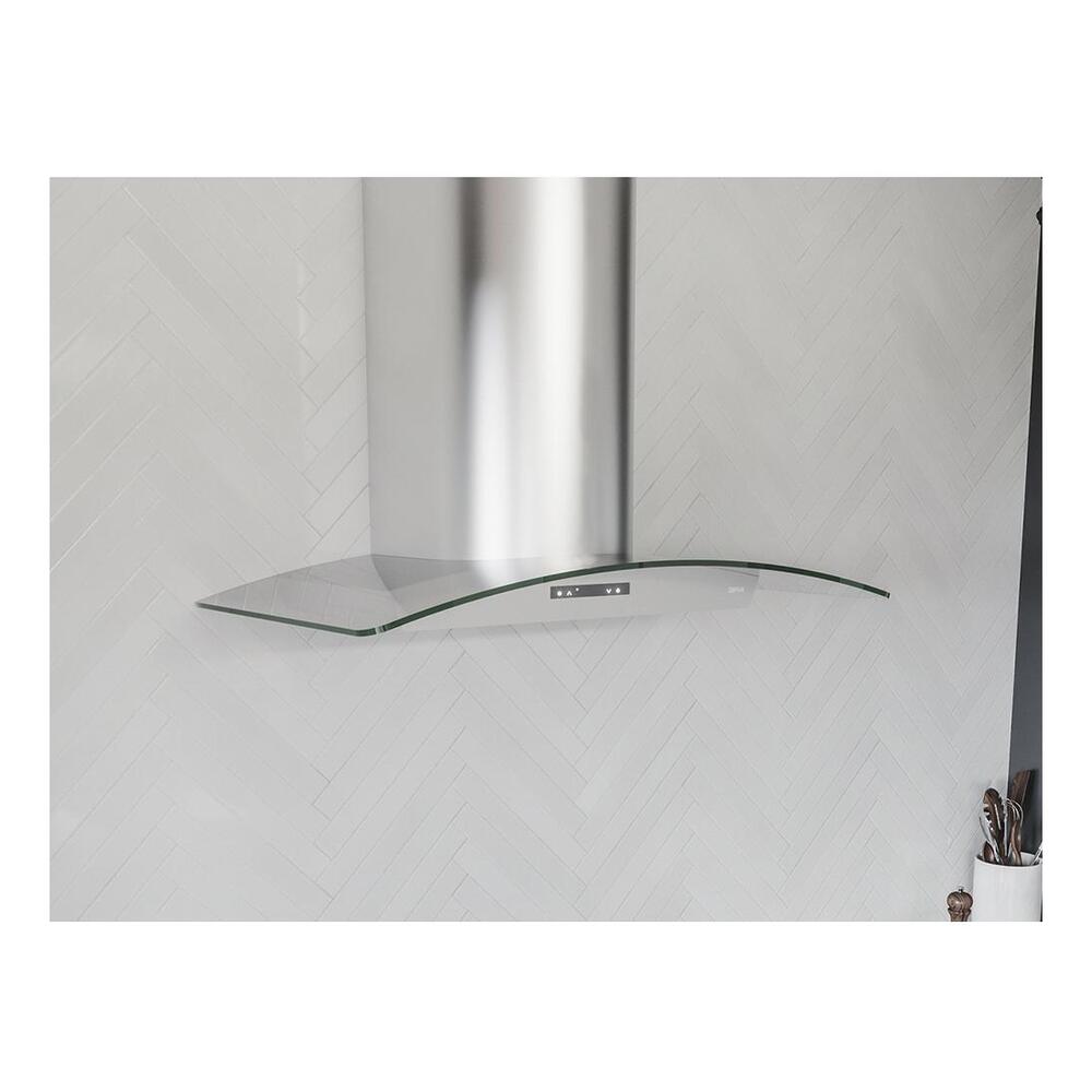 Zephyr ZMIM90C 36 inch Milano Series Wall Mount Range Hood with 700 CFM, LumiLight LED Lighting, Airflow Control Technology™ (ACT™), Aluminum Mesh Filters
