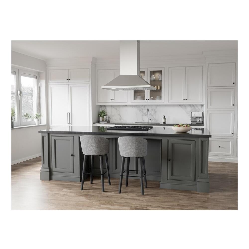 Zephyr ZNAM90DS 36 inch Napoli Series Island Range Hood with 700 CFM, LumiLight LED Lighting, Airflow Control Technology™ (ACT™), Hybrid Baffle Filters, in Stainless Steel