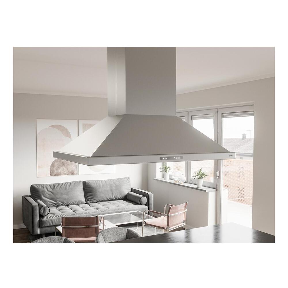 Zephyr ZNAM90DS 36 inch Napoli Series Island Range Hood with 700 CFM, LumiLight LED Lighting, Airflow Control Technology™ (ACT™), Hybrid Baffle Filters, in Stainless Steel