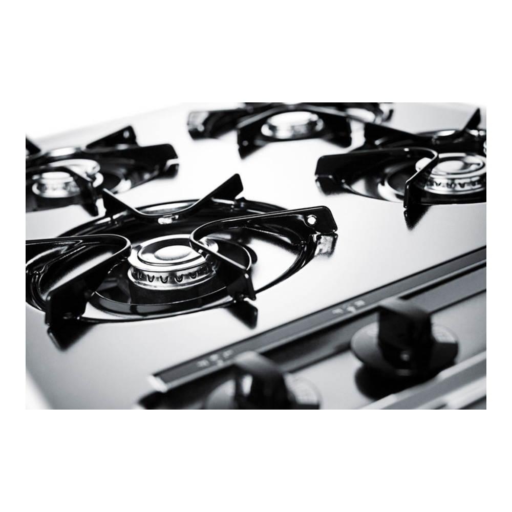 Summit NL03P 24 inch Gas Cooktop with 4 Open Burners, Battery Start Ignition